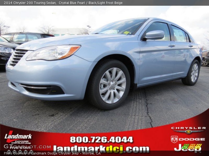 Crystal Blue Pearl / Black/Light Frost Beige 2014 Chrysler 200 Touring Sedan