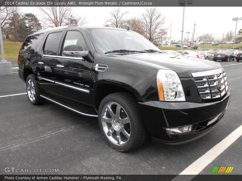 Midnight Plum Metallic / Cashmere/Cocoa 2014 Cadillac Escalade ESV Luxury AWD