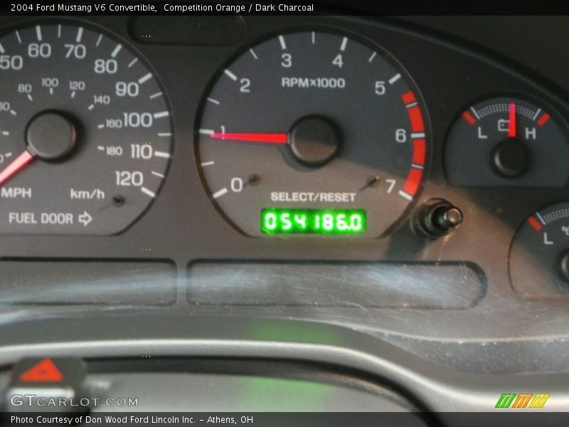 Competition Orange / Dark Charcoal 2004 Ford Mustang V6 Convertible