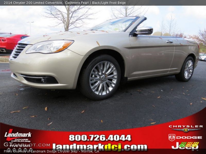 Cashmere Pearl / Black/Light Frost Beige 2014 Chrysler 200 Limited Convertible