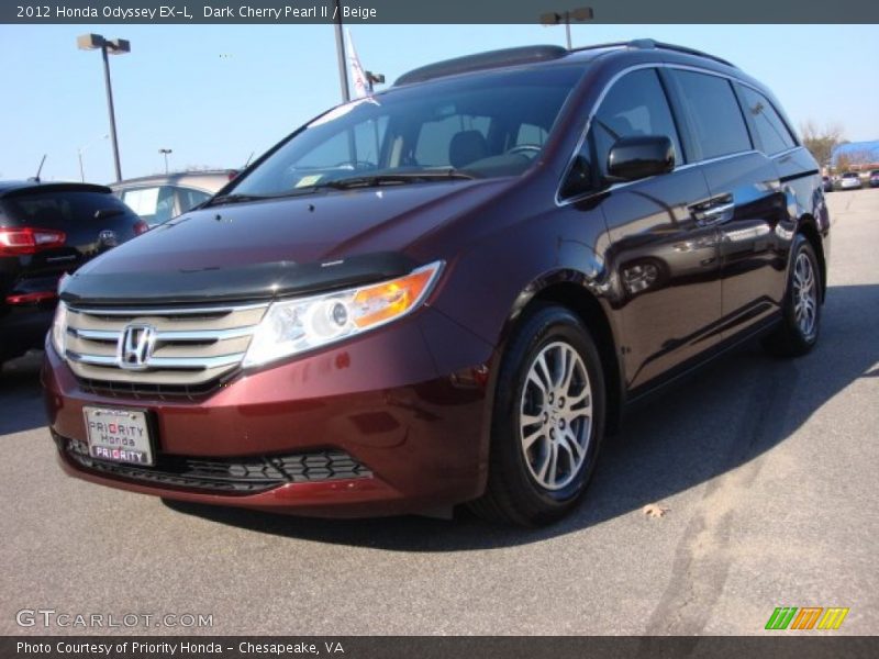 Dark Cherry Pearl II / Beige 2012 Honda Odyssey EX-L