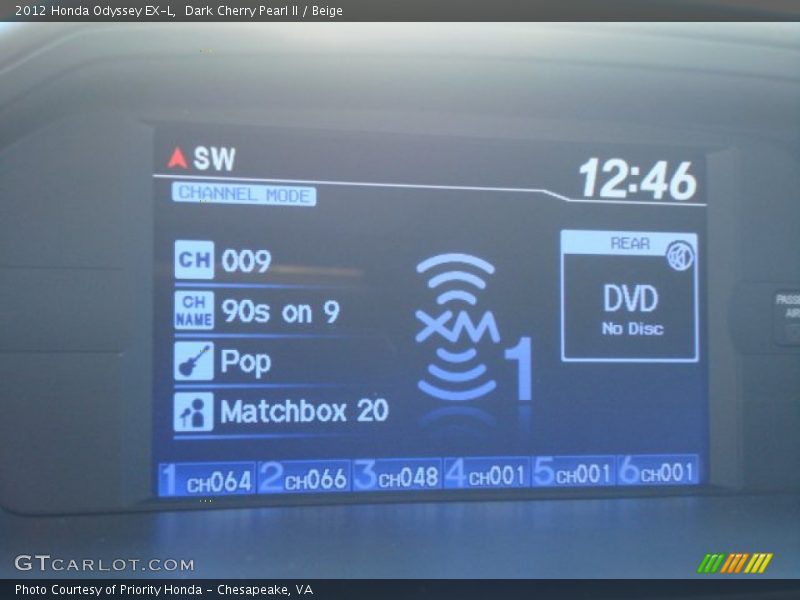 Dark Cherry Pearl II / Beige 2012 Honda Odyssey EX-L