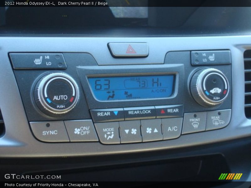 Dark Cherry Pearl II / Beige 2012 Honda Odyssey EX-L