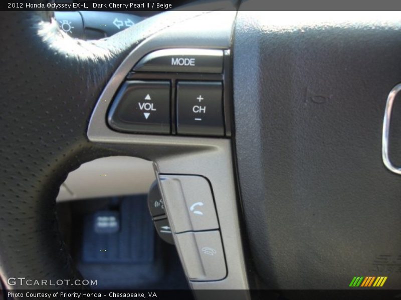 Dark Cherry Pearl II / Beige 2012 Honda Odyssey EX-L