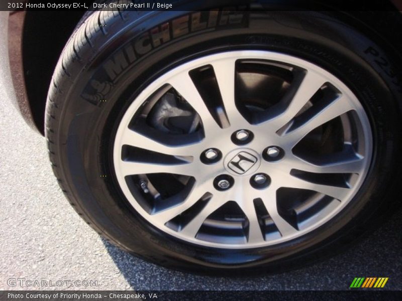 Dark Cherry Pearl II / Beige 2012 Honda Odyssey EX-L