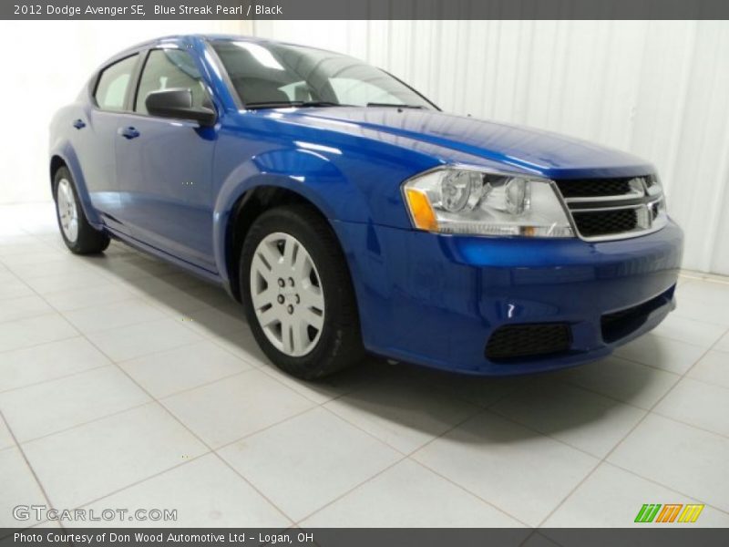 Blue Streak Pearl / Black 2012 Dodge Avenger SE