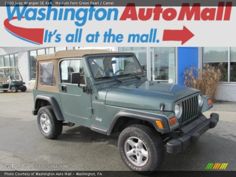 Medium Fern Green Pearl / Camel 2000 Jeep Wrangler SE 4x4