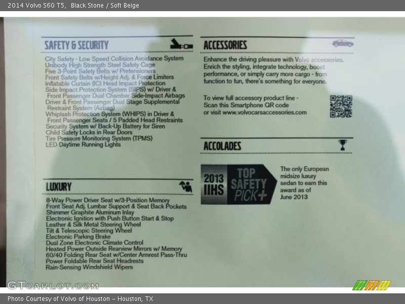 Black Stone / Soft Beige 2014 Volvo S60 T5