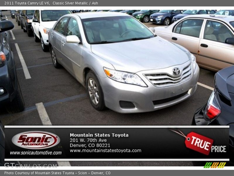 Classic Silver Metallic / Ash 2011 Toyota Camry LE V6