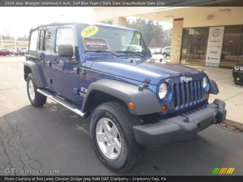 Surf Blue Pearl / Dark Slate Gray/Medium Slate Gray 2009 Jeep Wrangler Unlimited X 4x4