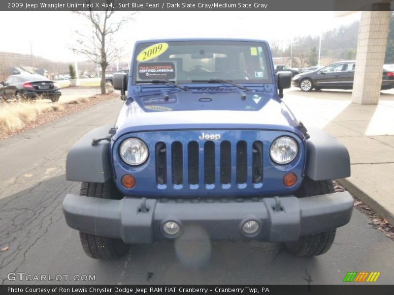 Surf Blue Pearl / Dark Slate Gray/Medium Slate Gray 2009 Jeep Wrangler Unlimited X 4x4