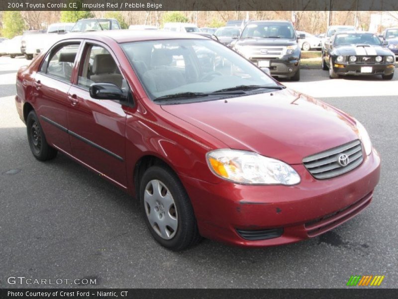 Impulse Red / Pebble Beige 2004 Toyota Corolla CE