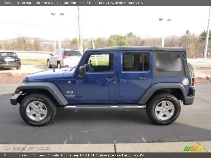 Surf Blue Pearl / Dark Slate Gray/Medium Slate Gray 2009 Jeep Wrangler Unlimited X 4x4