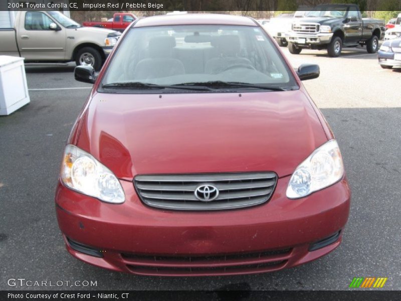 Impulse Red / Pebble Beige 2004 Toyota Corolla CE