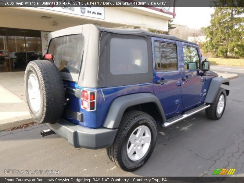 Surf Blue Pearl / Dark Slate Gray/Medium Slate Gray 2009 Jeep Wrangler Unlimited X 4x4