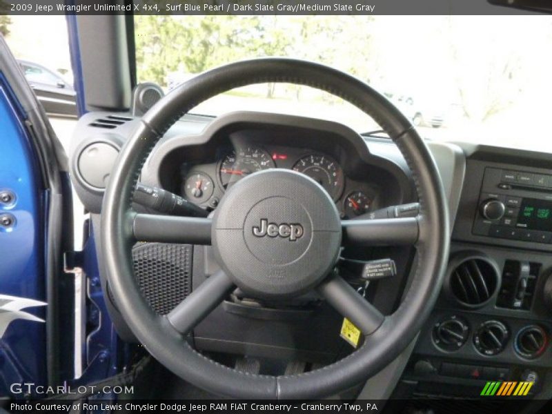 Surf Blue Pearl / Dark Slate Gray/Medium Slate Gray 2009 Jeep Wrangler Unlimited X 4x4