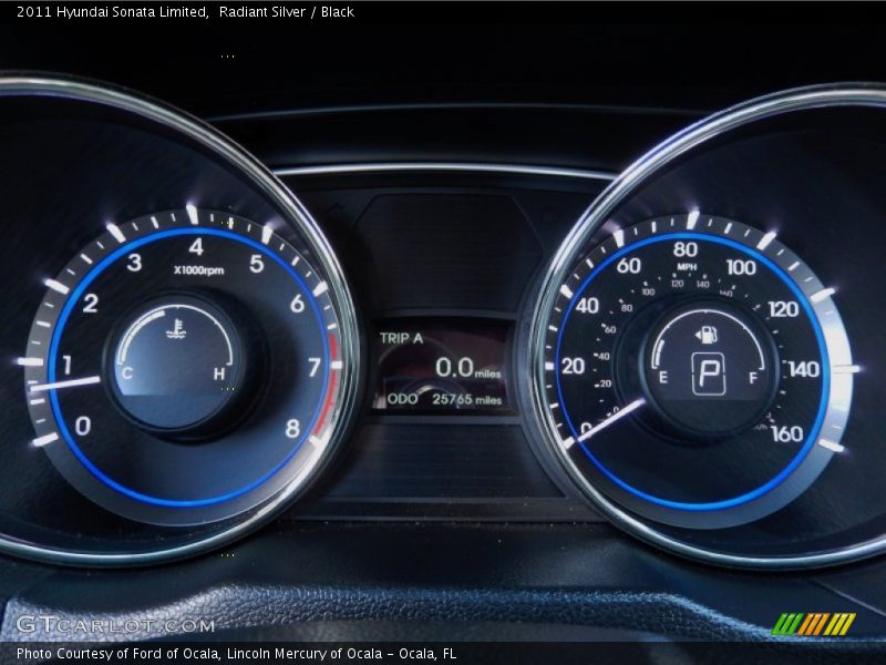 Radiant Silver / Black 2011 Hyundai Sonata Limited