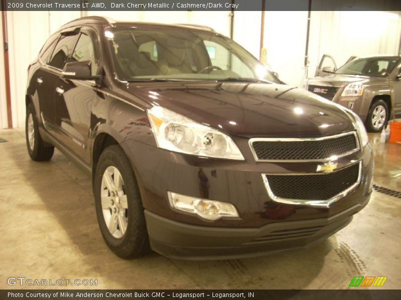Dark Cherry Metallic / Cashmere/Dark Gray 2009 Chevrolet Traverse LT AWD