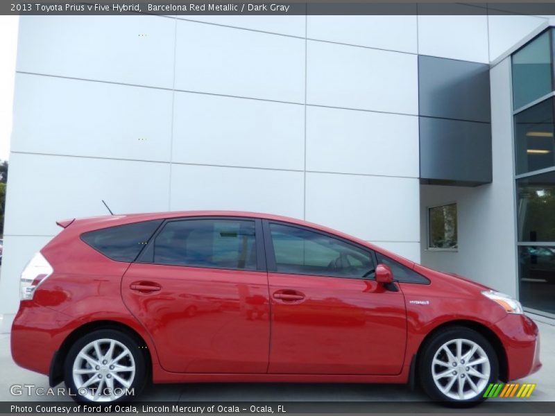 Barcelona Red Metallic / Dark Gray 2013 Toyota Prius v Five Hybrid