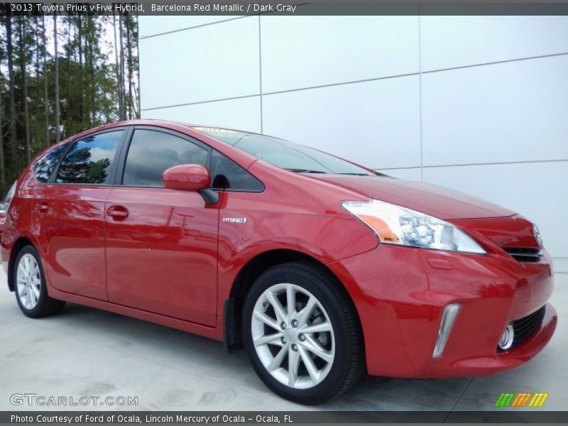 Barcelona Red Metallic / Dark Gray 2013 Toyota Prius v Five Hybrid