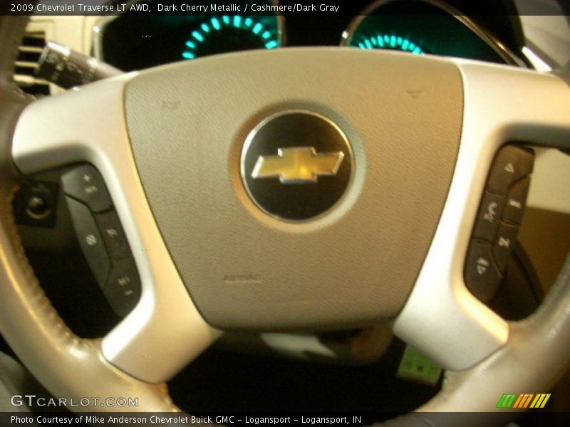 Dark Cherry Metallic / Cashmere/Dark Gray 2009 Chevrolet Traverse LT AWD