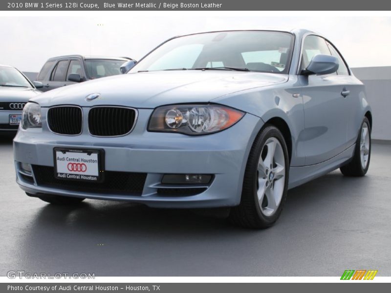 Blue Water Metallic / Beige Boston Leather 2010 BMW 1 Series 128i Coupe