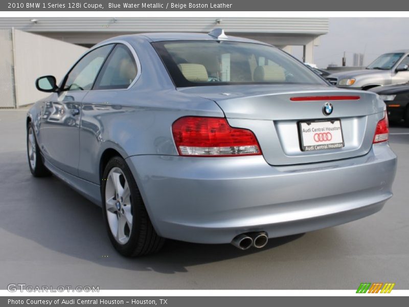 Blue Water Metallic / Beige Boston Leather 2010 BMW 1 Series 128i Coupe