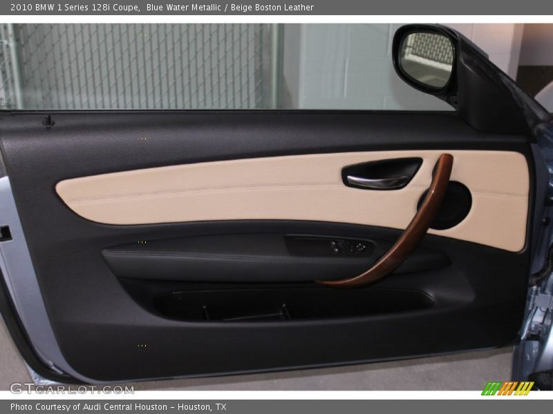 Blue Water Metallic / Beige Boston Leather 2010 BMW 1 Series 128i Coupe