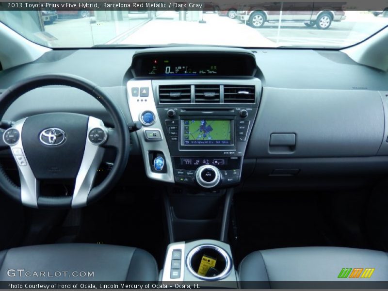 Barcelona Red Metallic / Dark Gray 2013 Toyota Prius v Five Hybrid