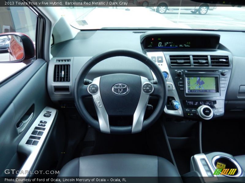 Barcelona Red Metallic / Dark Gray 2013 Toyota Prius v Five Hybrid