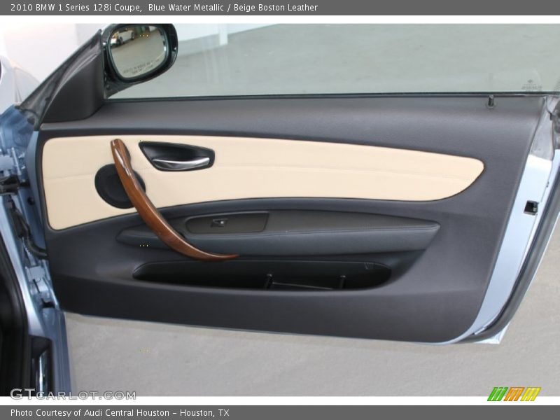 Blue Water Metallic / Beige Boston Leather 2010 BMW 1 Series 128i Coupe