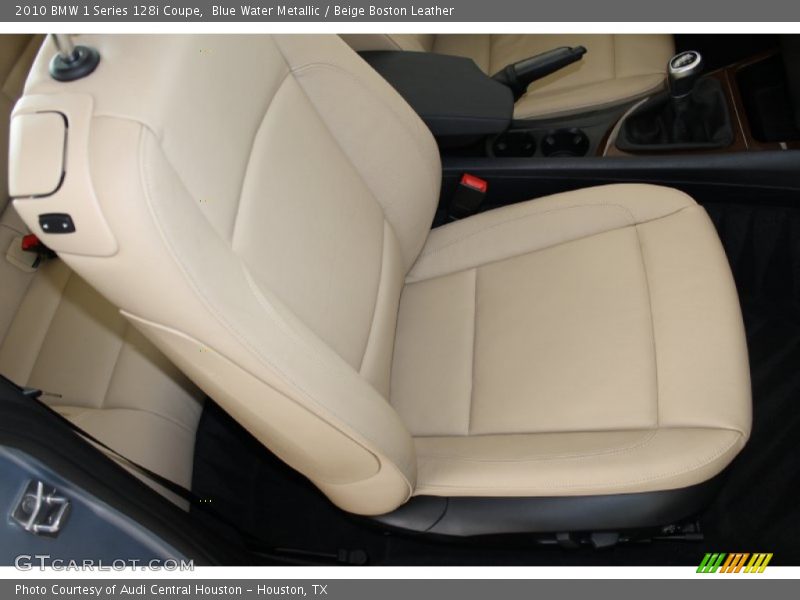 Blue Water Metallic / Beige Boston Leather 2010 BMW 1 Series 128i Coupe