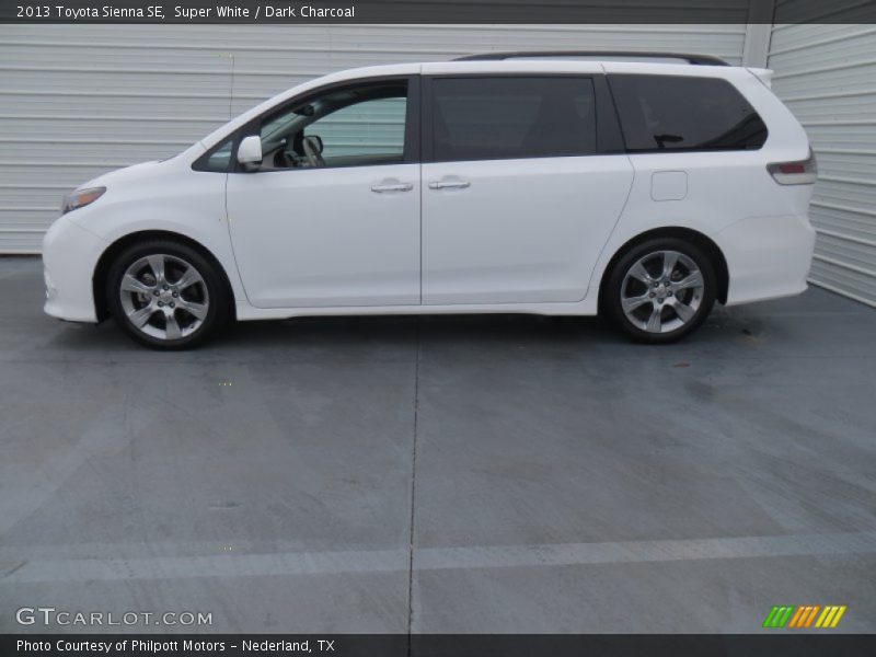 Super White / Dark Charcoal 2013 Toyota Sienna SE