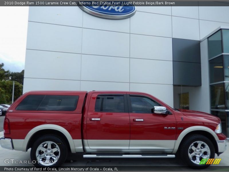 Inferno Red Crystal Pearl / Light Pebble Beige/Bark Brown 2010 Dodge Ram 1500 Laramie Crew Cab