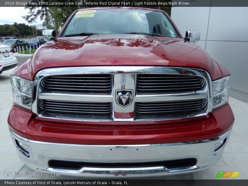 Inferno Red Crystal Pearl / Light Pebble Beige/Bark Brown 2010 Dodge Ram 1500 Laramie Crew Cab