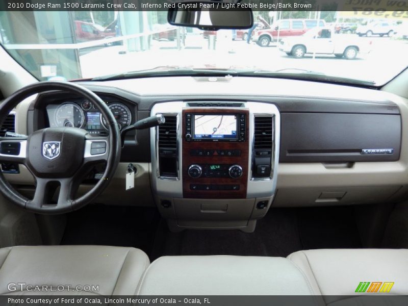 Inferno Red Crystal Pearl / Light Pebble Beige/Bark Brown 2010 Dodge Ram 1500 Laramie Crew Cab