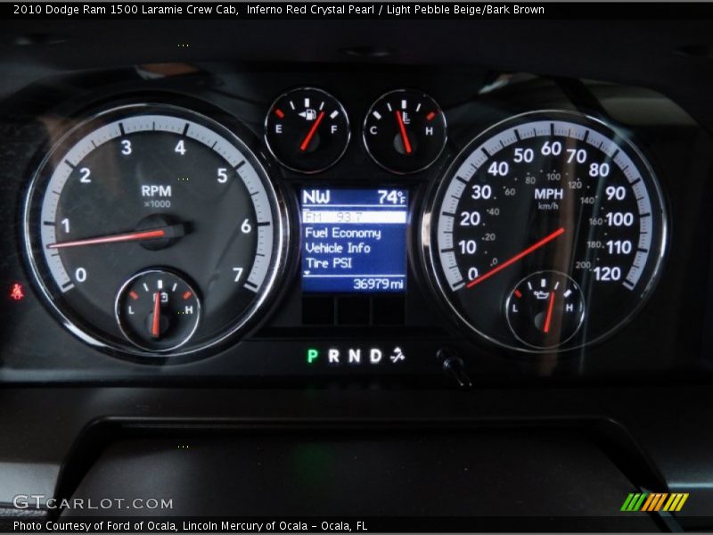 Inferno Red Crystal Pearl / Light Pebble Beige/Bark Brown 2010 Dodge Ram 1500 Laramie Crew Cab