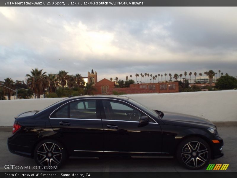 Black / Black/Red Stitch w/DINAMICA Inserts 2014 Mercedes-Benz C 250 Sport