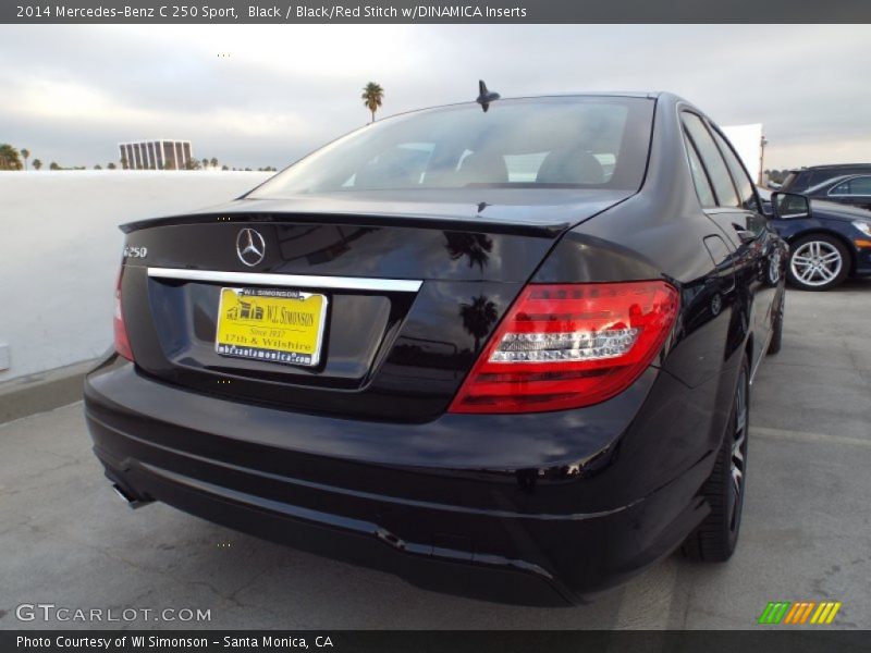 Black / Black/Red Stitch w/DINAMICA Inserts 2014 Mercedes-Benz C 250 Sport