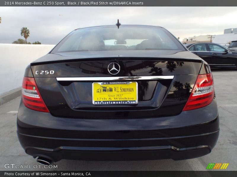 Black / Black/Red Stitch w/DINAMICA Inserts 2014 Mercedes-Benz C 250 Sport