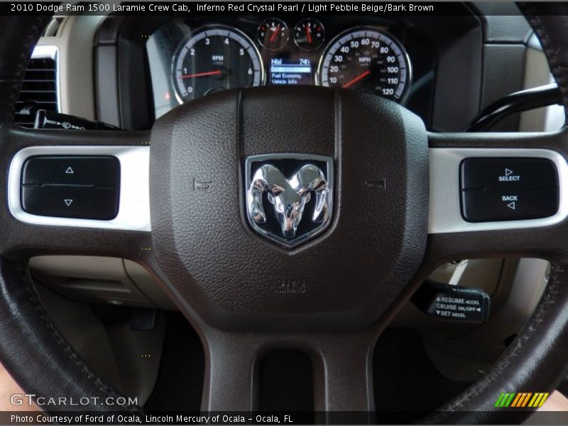 Inferno Red Crystal Pearl / Light Pebble Beige/Bark Brown 2010 Dodge Ram 1500 Laramie Crew Cab