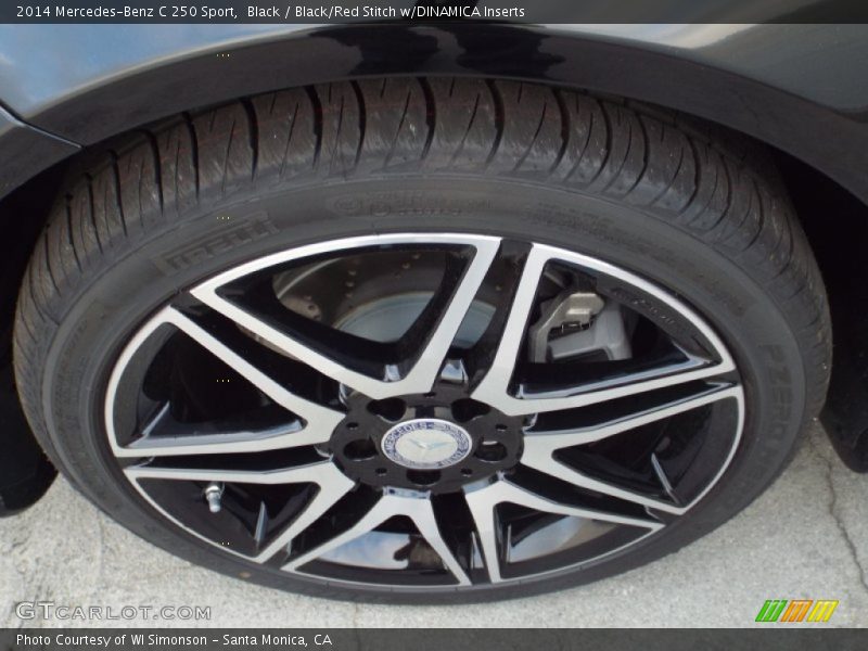 Black / Black/Red Stitch w/DINAMICA Inserts 2014 Mercedes-Benz C 250 Sport