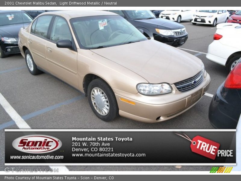 Light Driftwood Metallic / Neutral 2001 Chevrolet Malibu Sedan