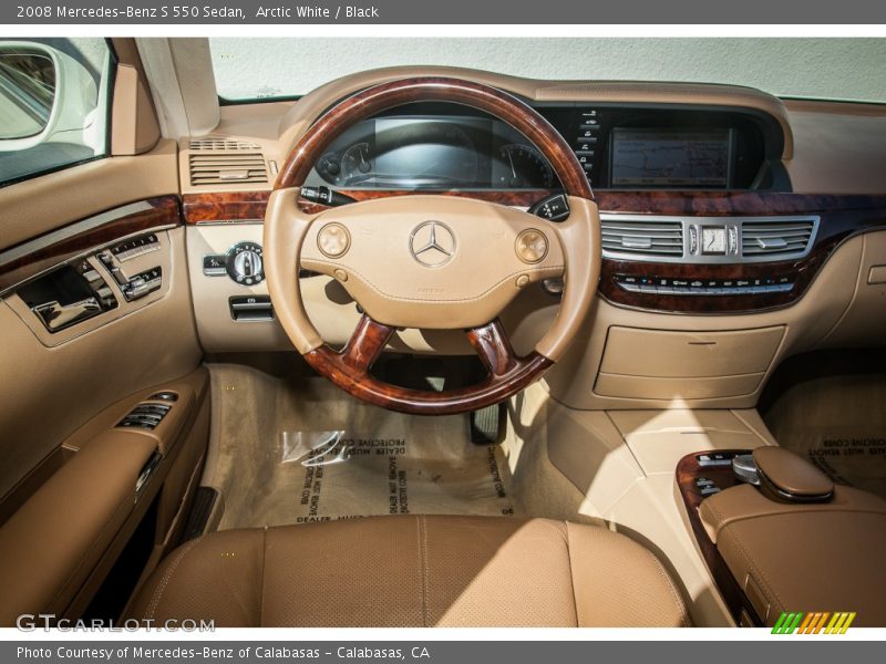 Arctic White / Black 2008 Mercedes-Benz S 550 Sedan