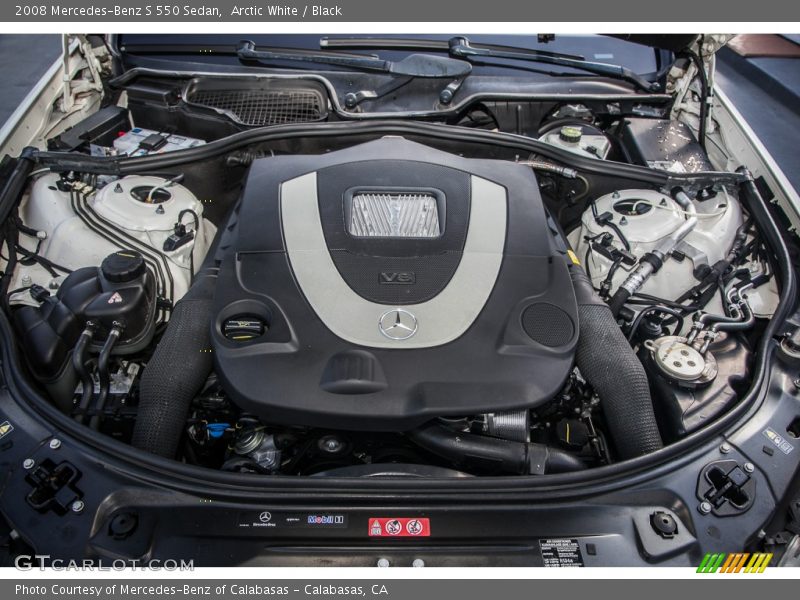 Arctic White / Black 2008 Mercedes-Benz S 550 Sedan