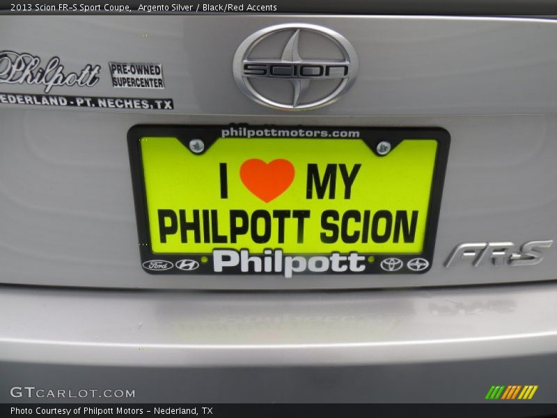 Argento Silver / Black/Red Accents 2013 Scion FR-S Sport Coupe