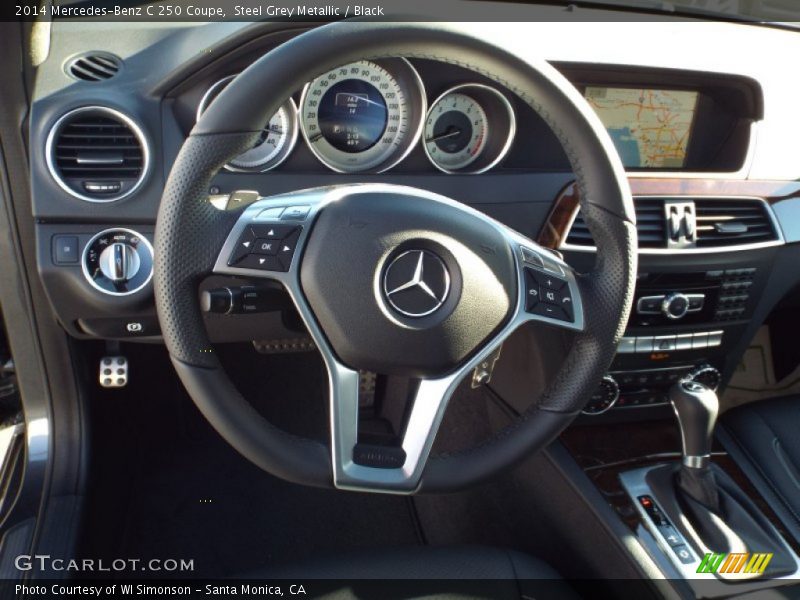 Steel Grey Metallic / Black 2014 Mercedes-Benz C 250 Coupe
