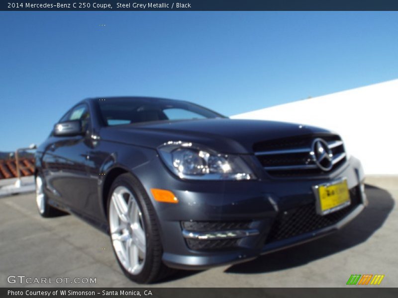 Steel Grey Metallic / Black 2014 Mercedes-Benz C 250 Coupe