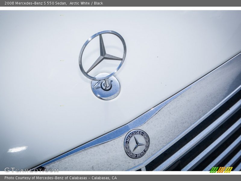 Arctic White / Black 2008 Mercedes-Benz S 550 Sedan