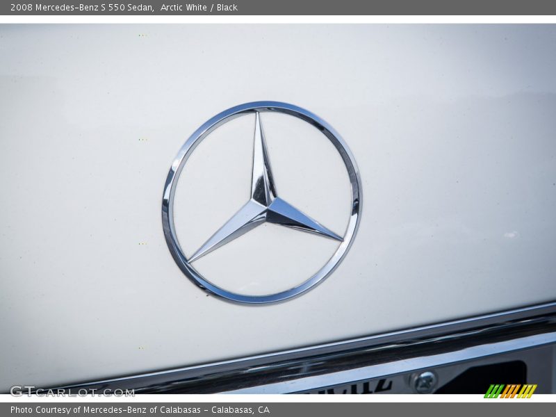 Arctic White / Black 2008 Mercedes-Benz S 550 Sedan